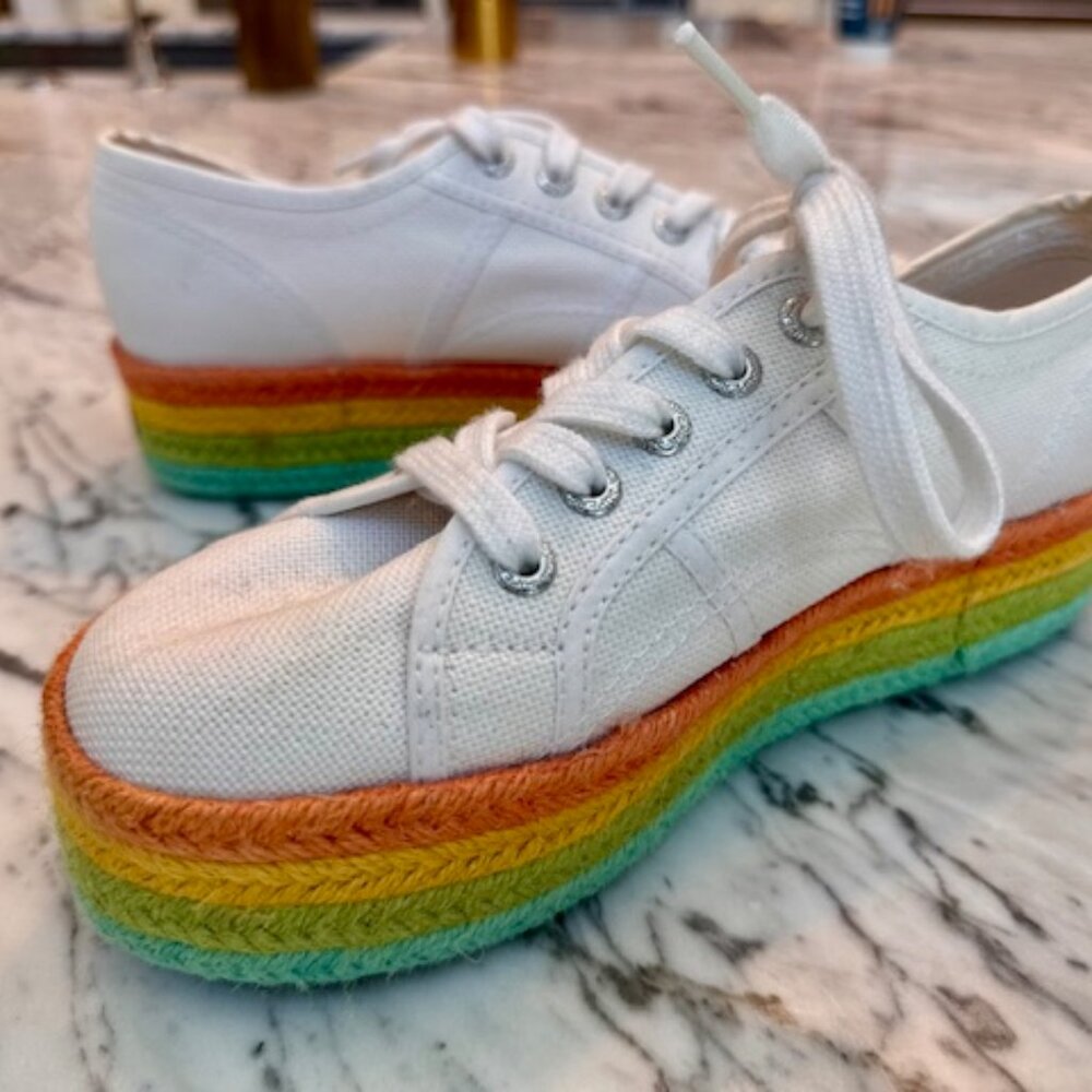 Superga Rainbow Platform Espadrilles Sneakers. Si… - image 1